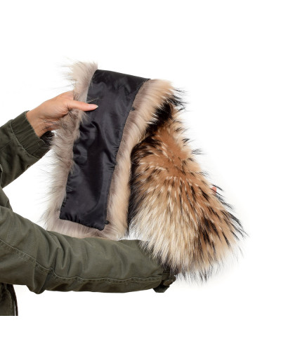 XXL Raccoon Fur Hood Trim Fur Collar Fur For Hood (85cm)