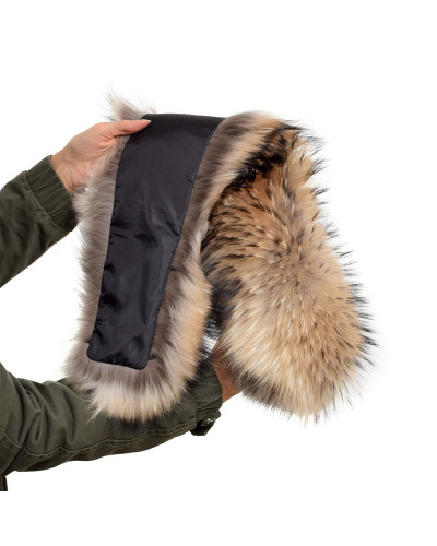 XXL Raccoon Fur Hood Trim Fur Collar Fur For Hood (84cm)