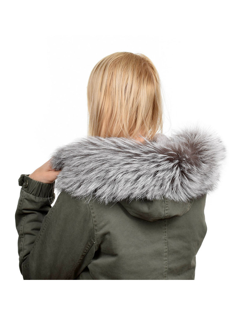 Silver Fox Fur Hood Trim Fur Collar Fur For Hood (67cm)