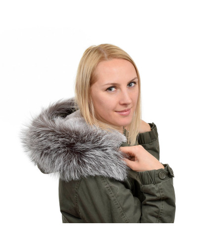 Silver Fox Fur Hood Trim Fur Collar Fur For Hood (67cm)