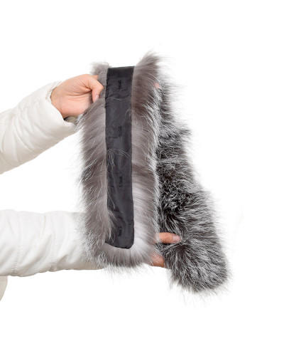 Silver Fox Fur Hood Trim Fur Collar Fur For Hood (85cm)