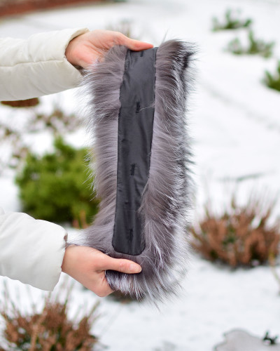 Silver Fox Fur Hood Trim Fur Collar Fur For Hood (77cm)