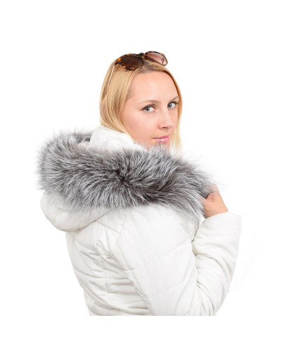 Silver Fox Fur Hood Trim Fur Collar Fur For Hood (80cm)