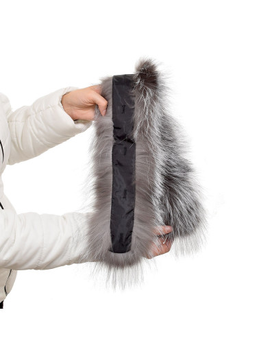 Silver Fox Fur Hood Trim Fur Collar Fur For Hood (80cm)