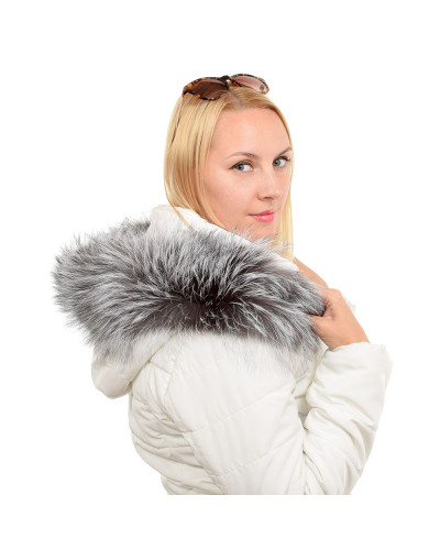 Silver Fox Fur Hood Trim Fur Collar Fur For Hood (85cm)