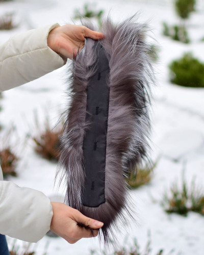 Silver Fox Fur Hood Trim Fur Collar Fur For Hood (82cm)