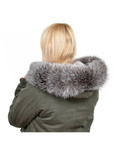 Silver Fox Fur Hood Trim Fur Collar Fur For Hood (75cm)