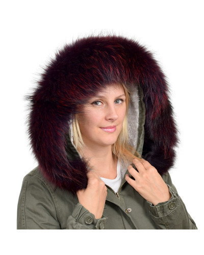 Limited Edition - Maroon Raccoon Fur Hood Trim (74cm)