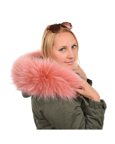 Limited Edition - Pink Raccoon Fur Hood Trim (72cm)