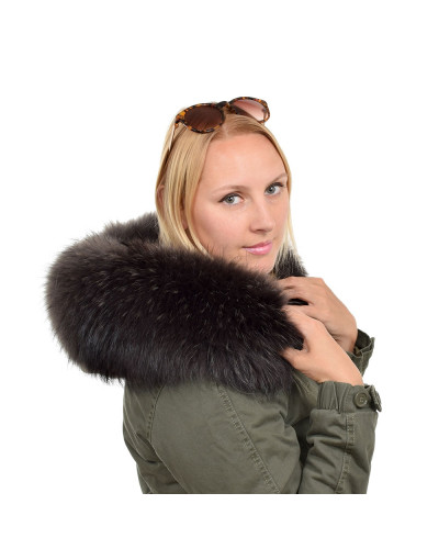 Limited Edition - Graphite Raccoon Fur Hood Trim (75cm)