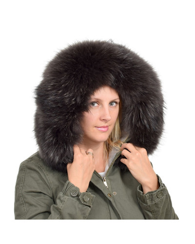 Limited Edition - Graphite Raccoon Fur Hood Trim (75cm)