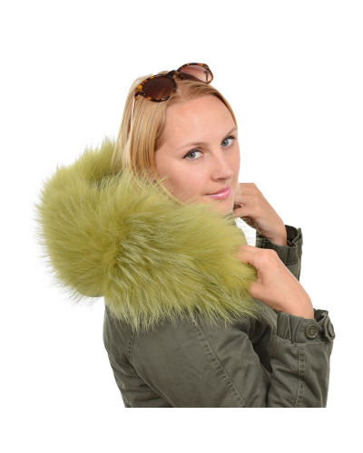 Limited Edition - Green Raccoon Fur Hood Trim (71cm)