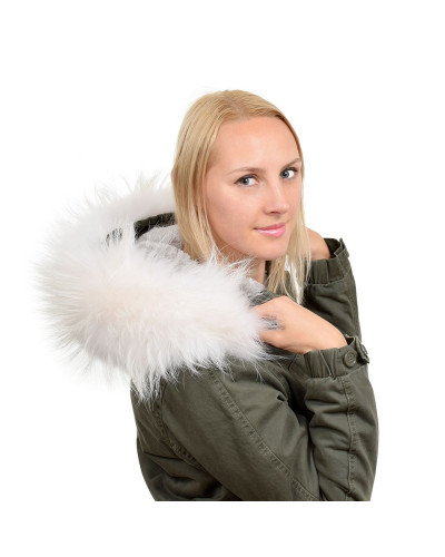 Limited Edition - White Raccoon Fur Hood Trim (67cm)
