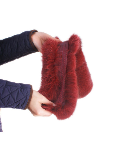 Red Fur For Hood Fox Fur Hood Trim (66cm)