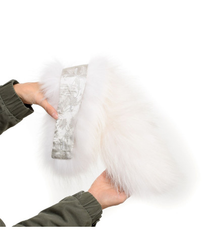 Custom-made Fur For Hood White Raccoon Fur Hood Trim