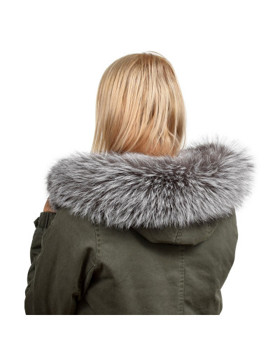 Custom-made Fur For Hood Silver Fox Fur Hood Trim