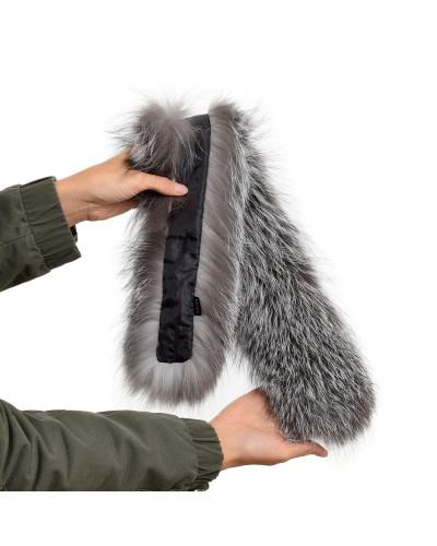Custom-made Fur For Hood Silver Fox Fur Hood Trim