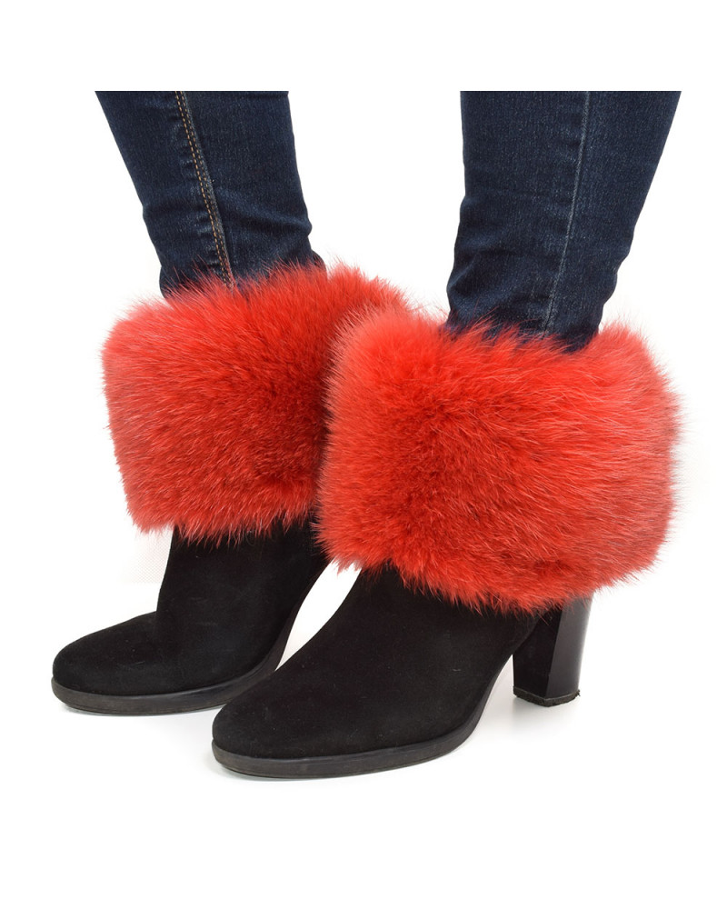 Genuine Red Fox Fur Boots Covers Fur Shoes Sleeves