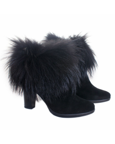 Black Raccoon Fur Boots Covers Fur Shoes Sleeves
