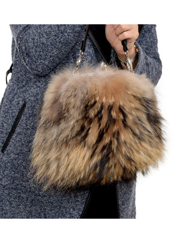 Raccoon Fur Purse / Raccoon Fur Shoulder Bag