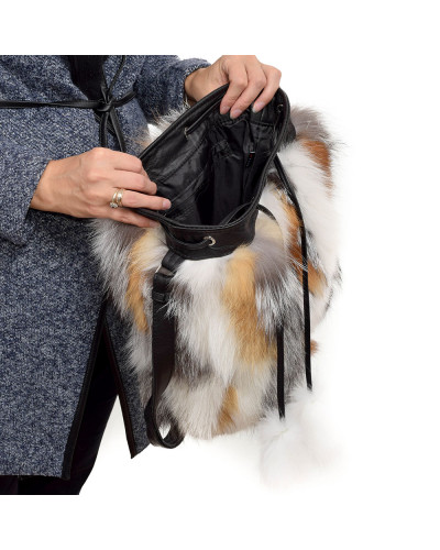 Fox Fur Bucket Bag / Fox Fur Shoulder Bag