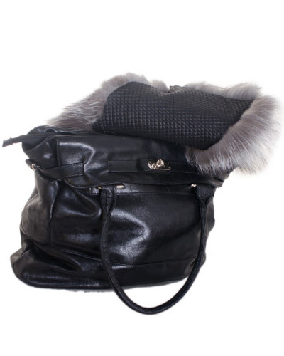 Silver Fox Fur Cover For Bag / Fur Mantle / Fur Veil