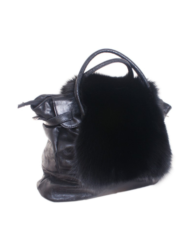 Black Fox Fur Cover For Bag / Fur Mantle / Fur Veil