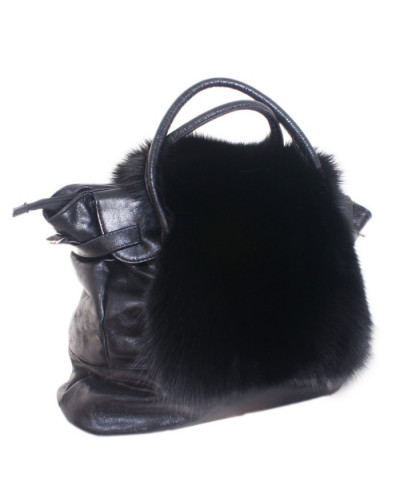Black Fox Fur Cover For Bag / Fur Mantle / Fur Veil