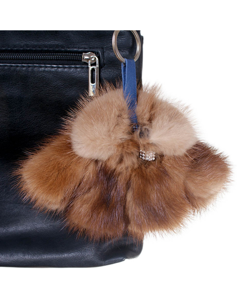 Fur Bag Charm Keyring Mini Fur Jacket Coat