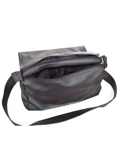 Women's black leather bag