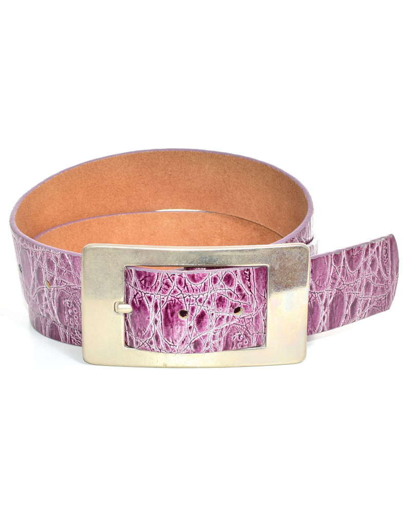 Women's purple leather belt