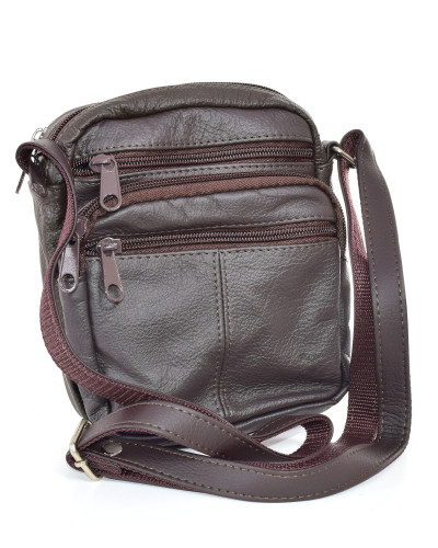 Men's Genuine Leather Small Bag Brown