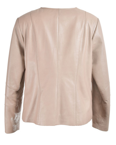 Women's leather jacket - light beige chanel