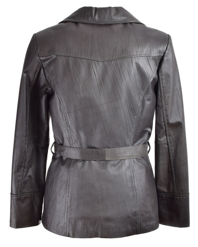 Women's graphite leather jacket