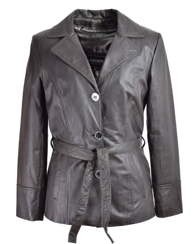 Women's graphite leather jacket