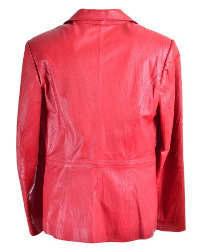 Women's red leather jacket
