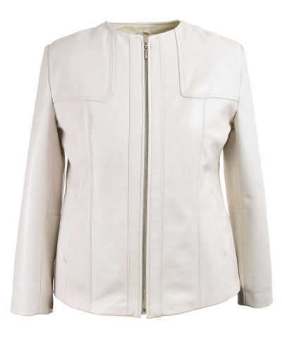 Women's pearl leather jacket