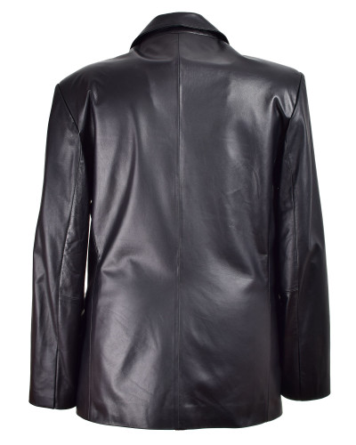 Men's black leather blazer