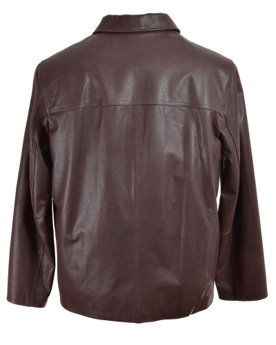 Men's brown leather jacket