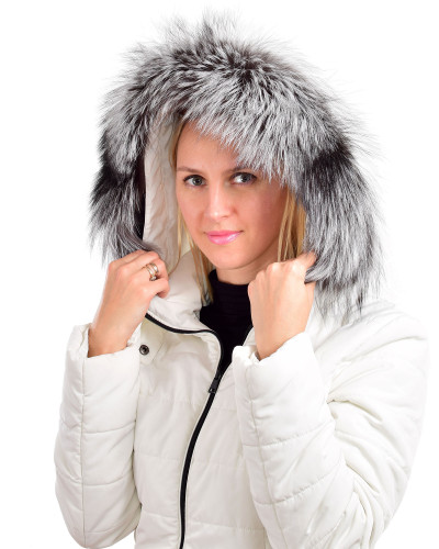 Silver Fox Fur Hood Trim Fur Collar Fur For Hood (68cm)