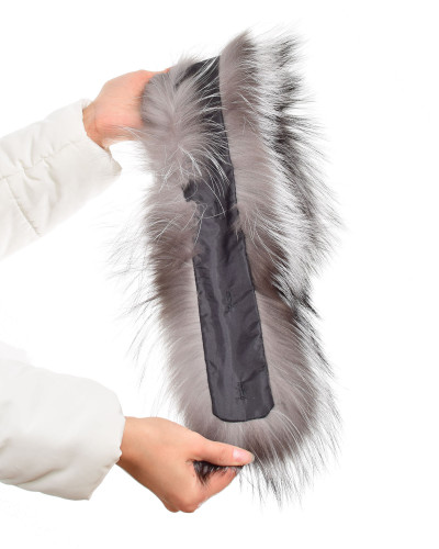 Silver Fox Fur Hood Trim Fur Collar Fur For Hood (68cm)