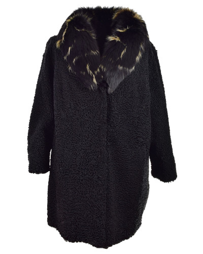 Women's black Persianer Broadtail Caracul Coat