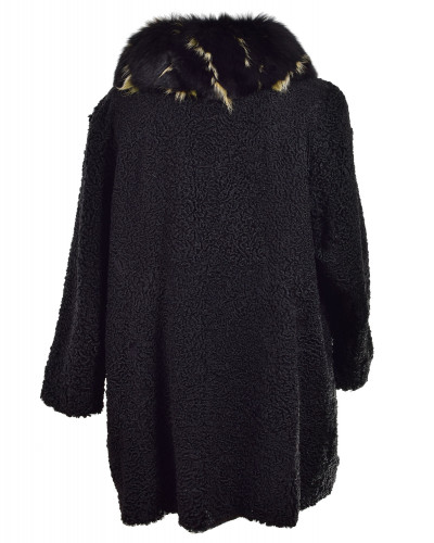 Women's black Persianer Broadtail Caracul Coat