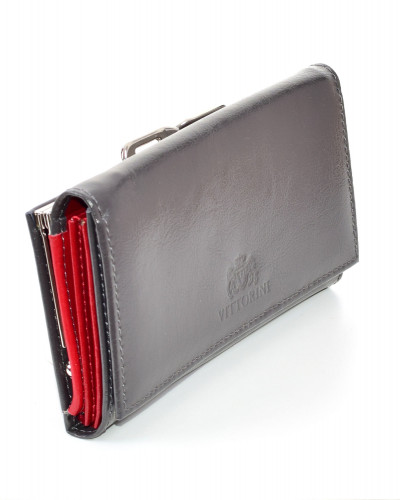 Women's graphite leather wallet