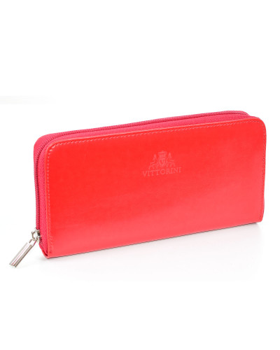 Women's red leather wallet
