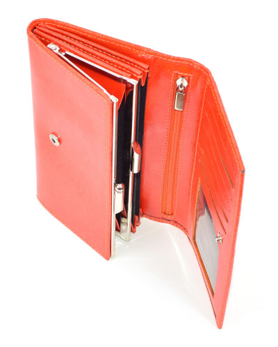 Women's orange leather wallet