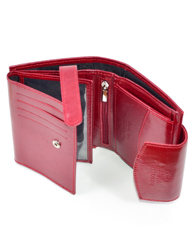 Women's maroon leather wallet