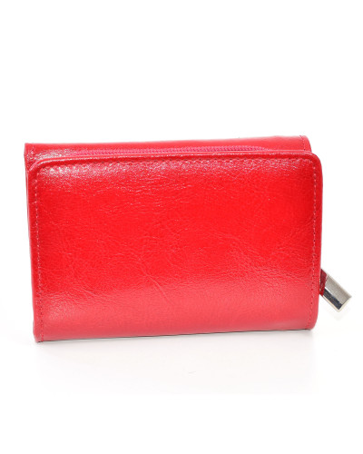 Women's red leather wallet