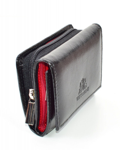 Women's black leather wallet