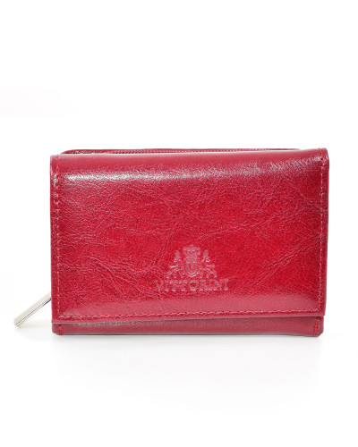 Women's maroon leather wallet